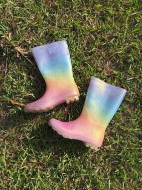 Kids Rainbow Gradient Waterproof Rain Boots